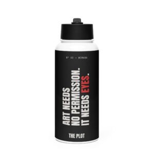 Art Needs No Permission. It Needs Eyes. | Water Bottle – Black